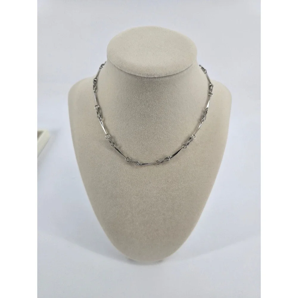 Unbranded Necklace Women 15in Bar Link Chain Silver Tone Minimalist EUC